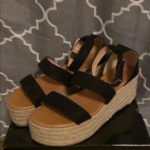 Black & Tan Espadrilles Sandals
